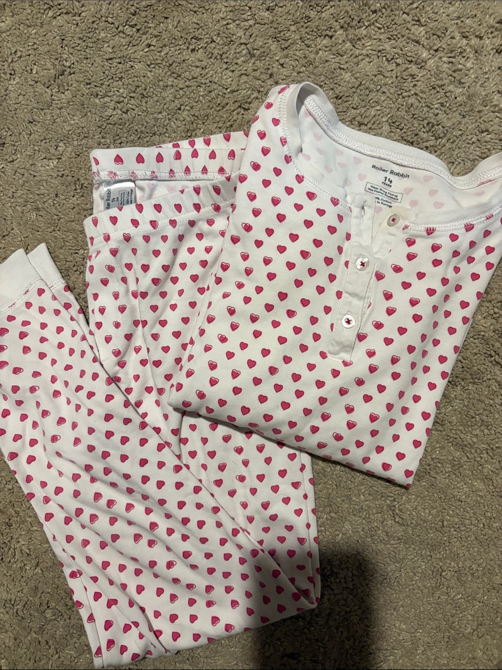 Roller Rabbit Kids Pink Hearts Pajama Set